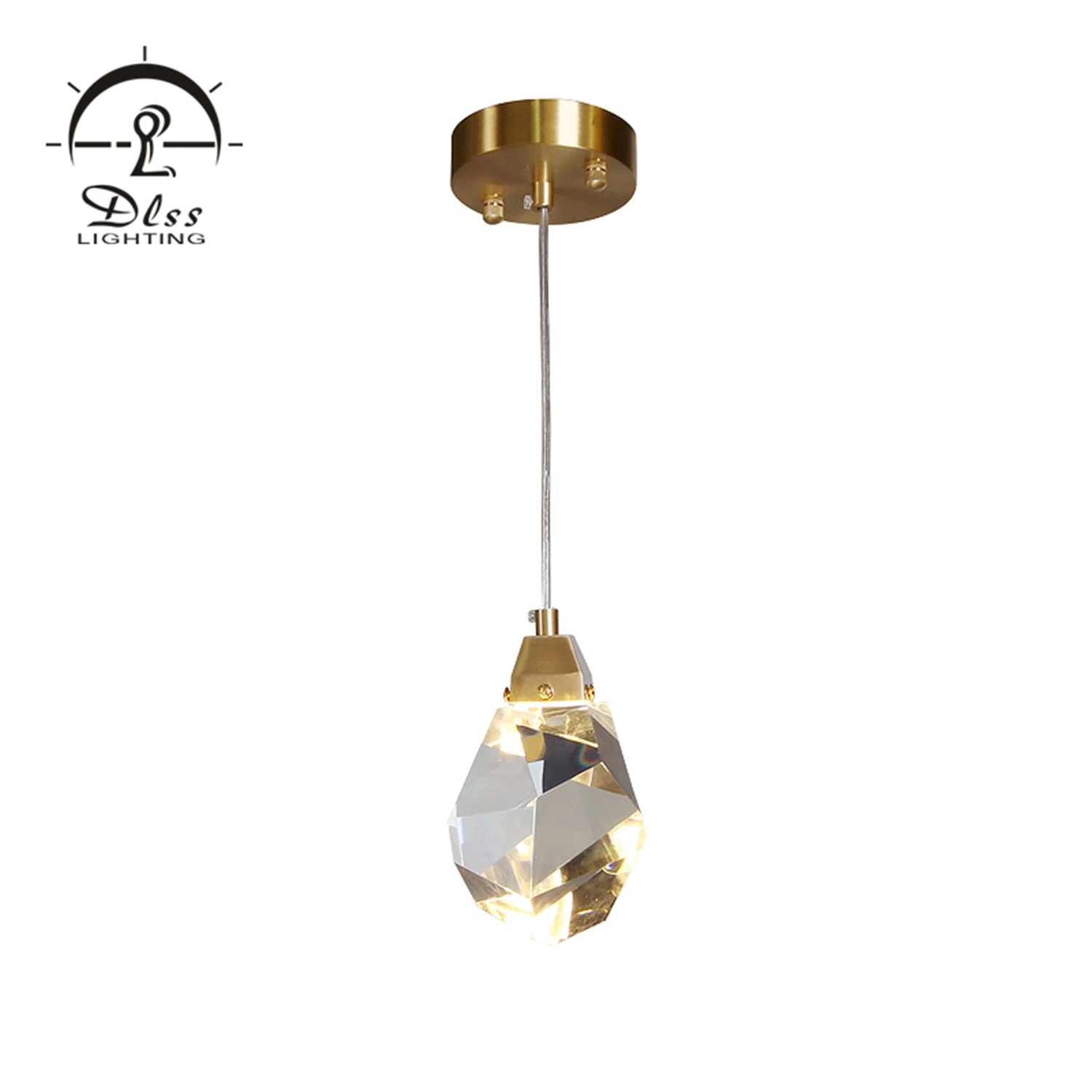 Moderne Lampe Luxus Haus Dekoration Beleuchtung Kristall Einzel-LED-Licht Hotel Kronleuchter