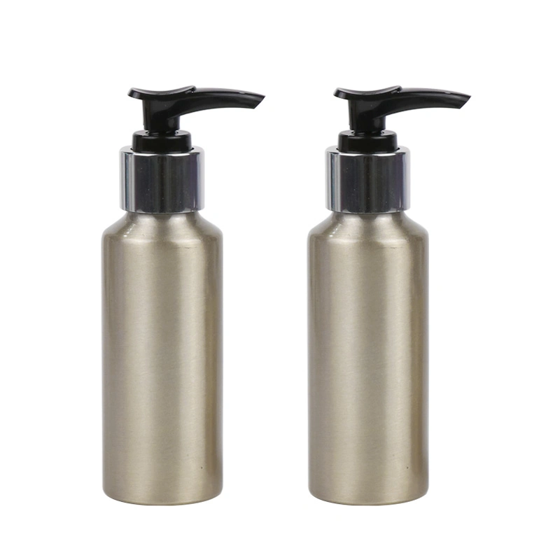 50ml 100ml 150ml 200ml 250ml 500ml Cosmetic Green Aluminum Bottle with for Lotion Pump for Personal Care Package