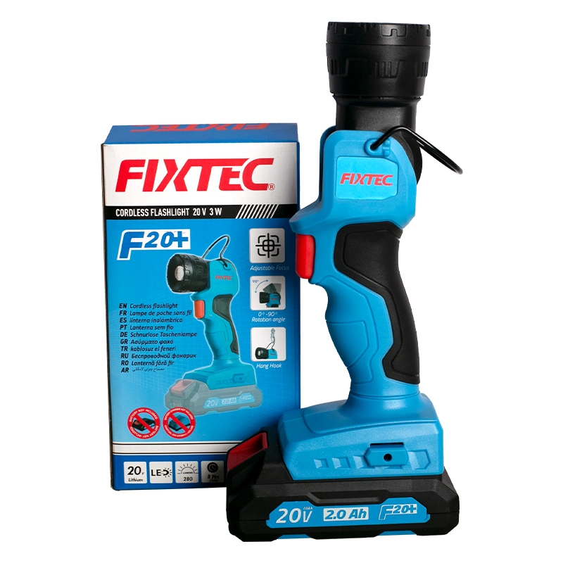 Fixtec 20V max Cordless Mini luz LED de trabajo/Linterna con gancho de colgar