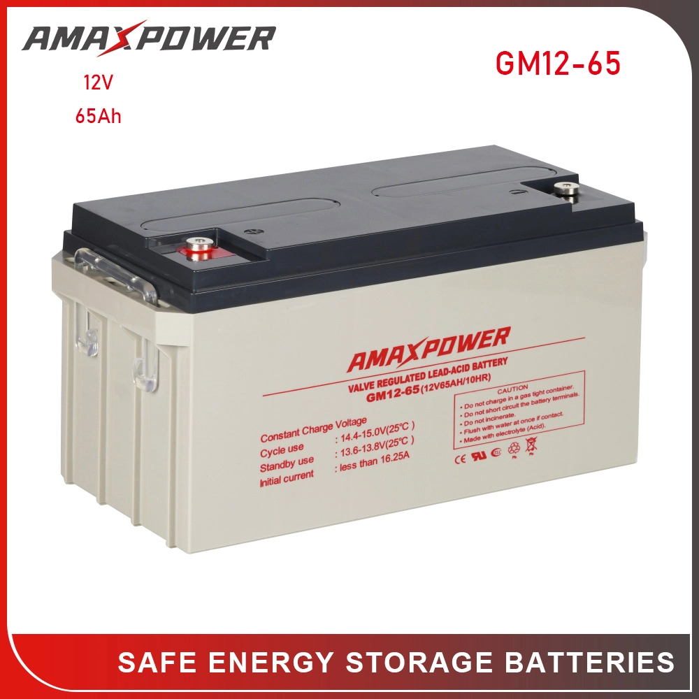 Amaxpower 12V65ah VRLA AGM Akkumulator 12V 65ah/65AMP UPS Storage Lead Acid Battery for Power-Supply/Solar/Wind-Energy/EV/EPS/Pack