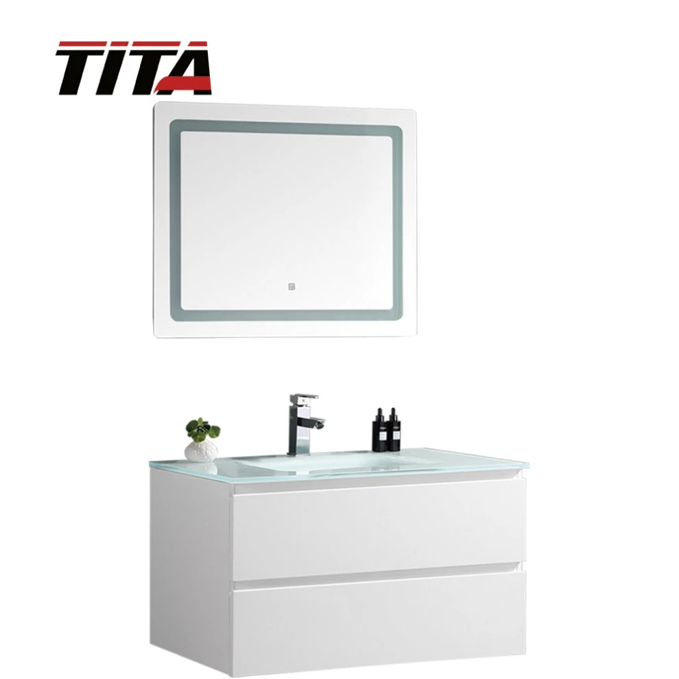 Alto brillo pintura cuarto de baño Lavabo con espejo LED TM8308-80