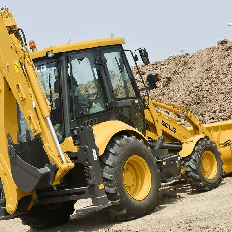 B877 Backhoe Loader Manufactured in China B877f 1800kg Loading Capacity, Carraro Gearbox and Axle