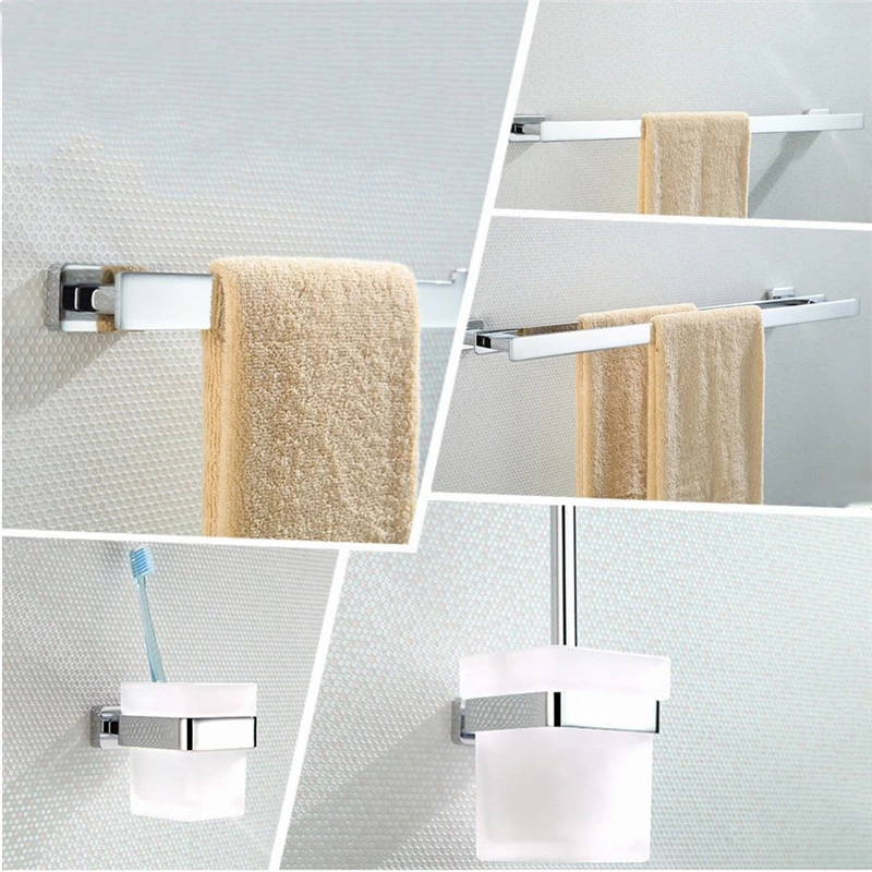 Bathroom Accessories Gargle Cup Soap Box Robe Hook Towel Rail Double Towel Bar Brass Bathroom Hardware Set