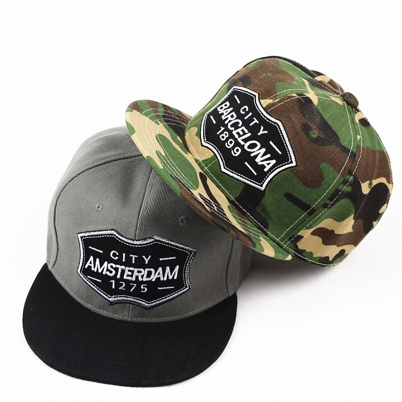 European and American New Trendy Hat Wholesale Embroidered Letters Camouflage Hip-Hop Cap Casual Flat Brim Baseball Cap