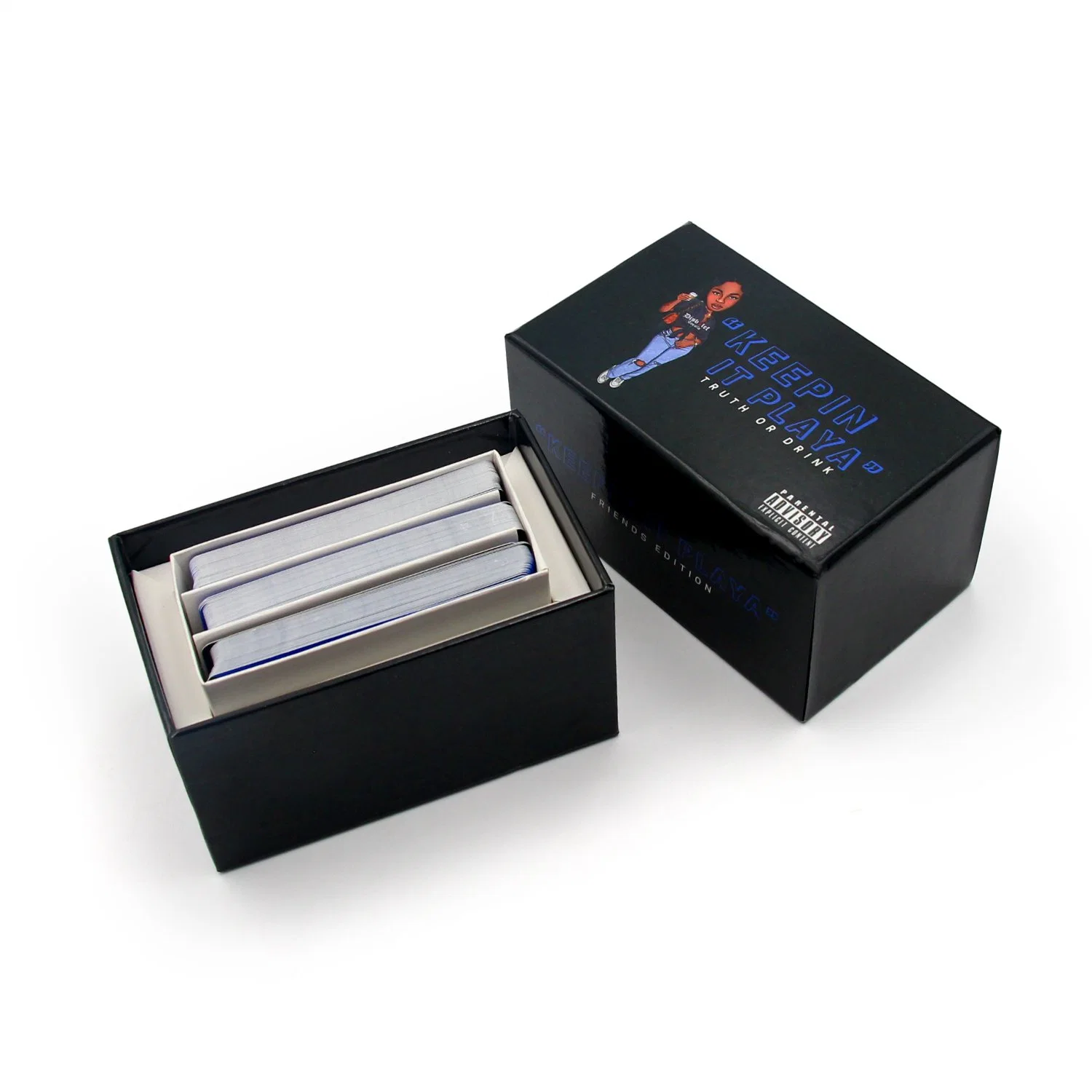 Tamaño personalizado material Diseño Caja de la suerte Embalaje Juego de Cartas Fiesta Juegos de Cartas de beber