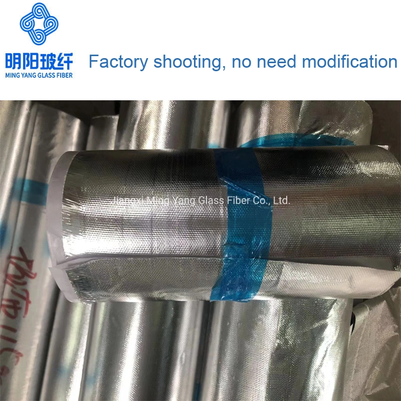 Aluminium Foil Coated Fiberglass Fabric Cloth Rolls Aluminum Foil Fiberglass Fireproofing Aluminum