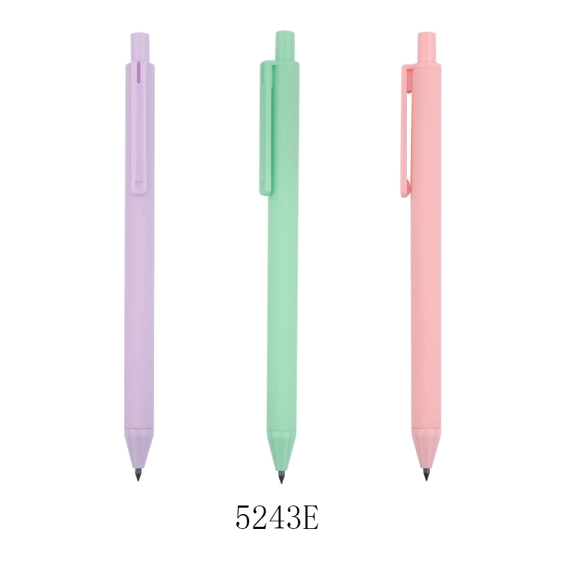 Pen Stationery Gift Makerting Transparent Plastic Soft Retractable Etrenal Pencil