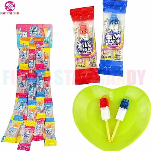 China Wholesale/Supplier Colorful Sweet Music Whistle Lollipop Hard Candy for Kids