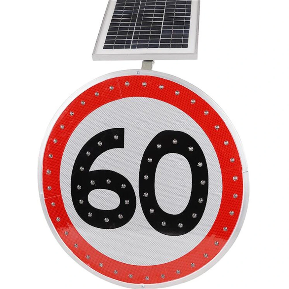 Solar Safety Road Signal LED Board Sign Lamps LED Warning Traffic Sign