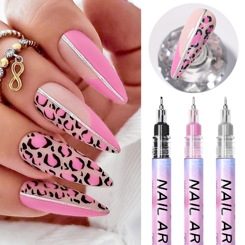 Professional Hot Sale 0.5mm Nail Graffiti Needle Pen Waterproof Drawing Painting Dotting Liner Pen Nail Art Tools