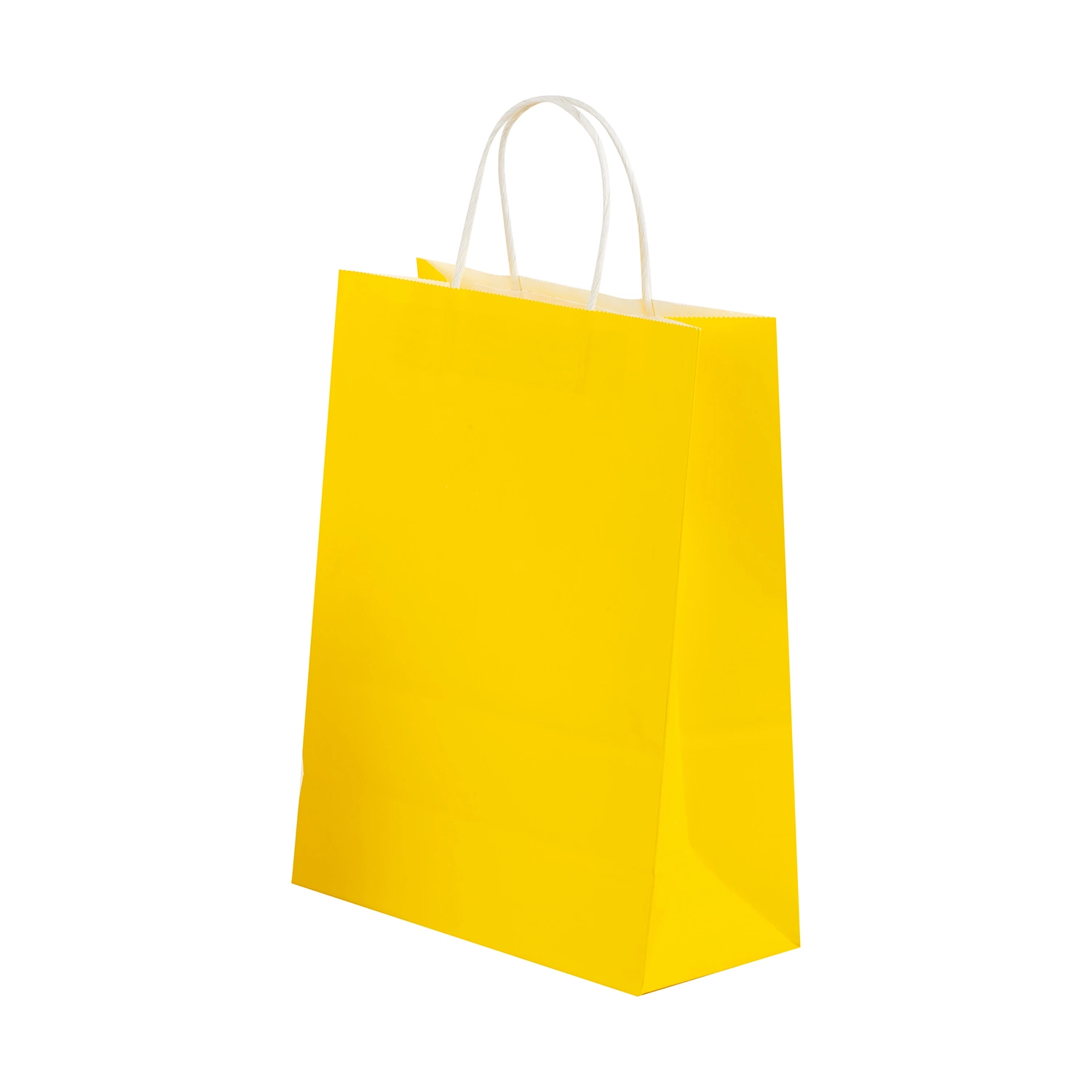 Sac cadeau en papier kraft blanc imprimé personnalisé avec logo recyclable.