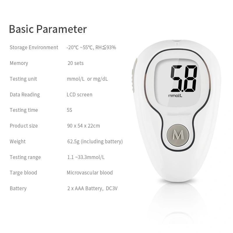 Blood Glucose Meter Glucose Meter No Coding Glucometer Monitor Sugar Diabetes Testing