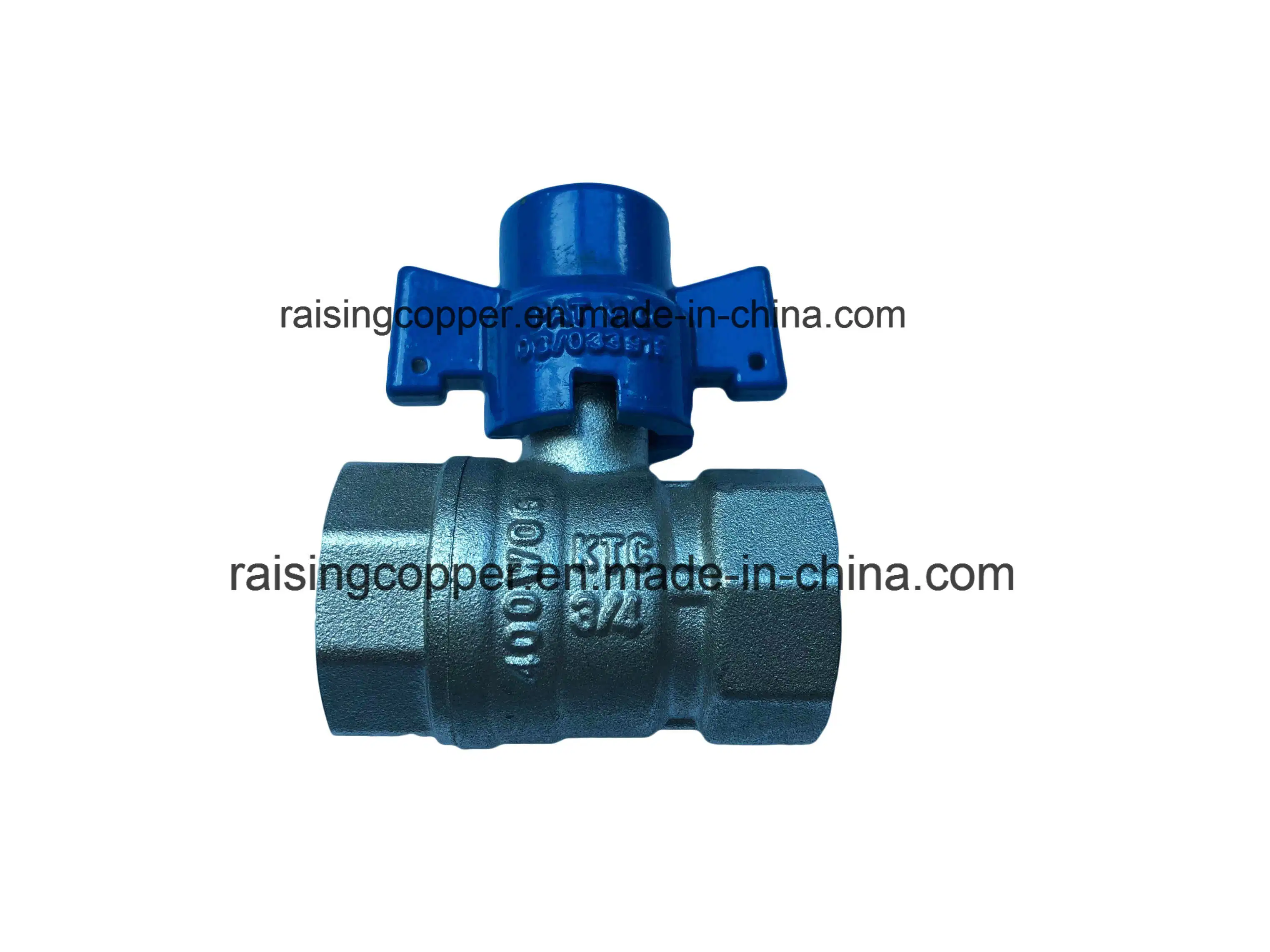 Nickel Plated Brass Lockable Ball Valve with Aluminium Butterfly Handle