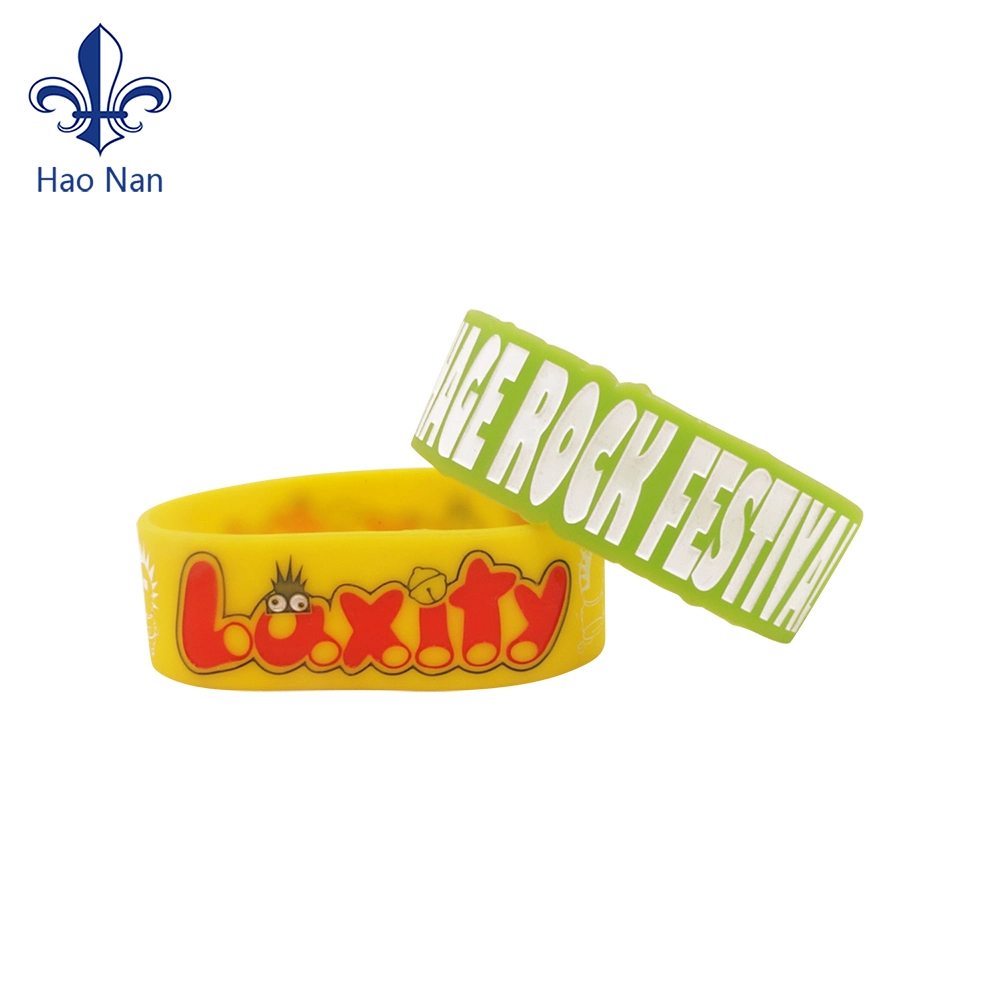 Custom logo imprimé Bracelet en silicone souple