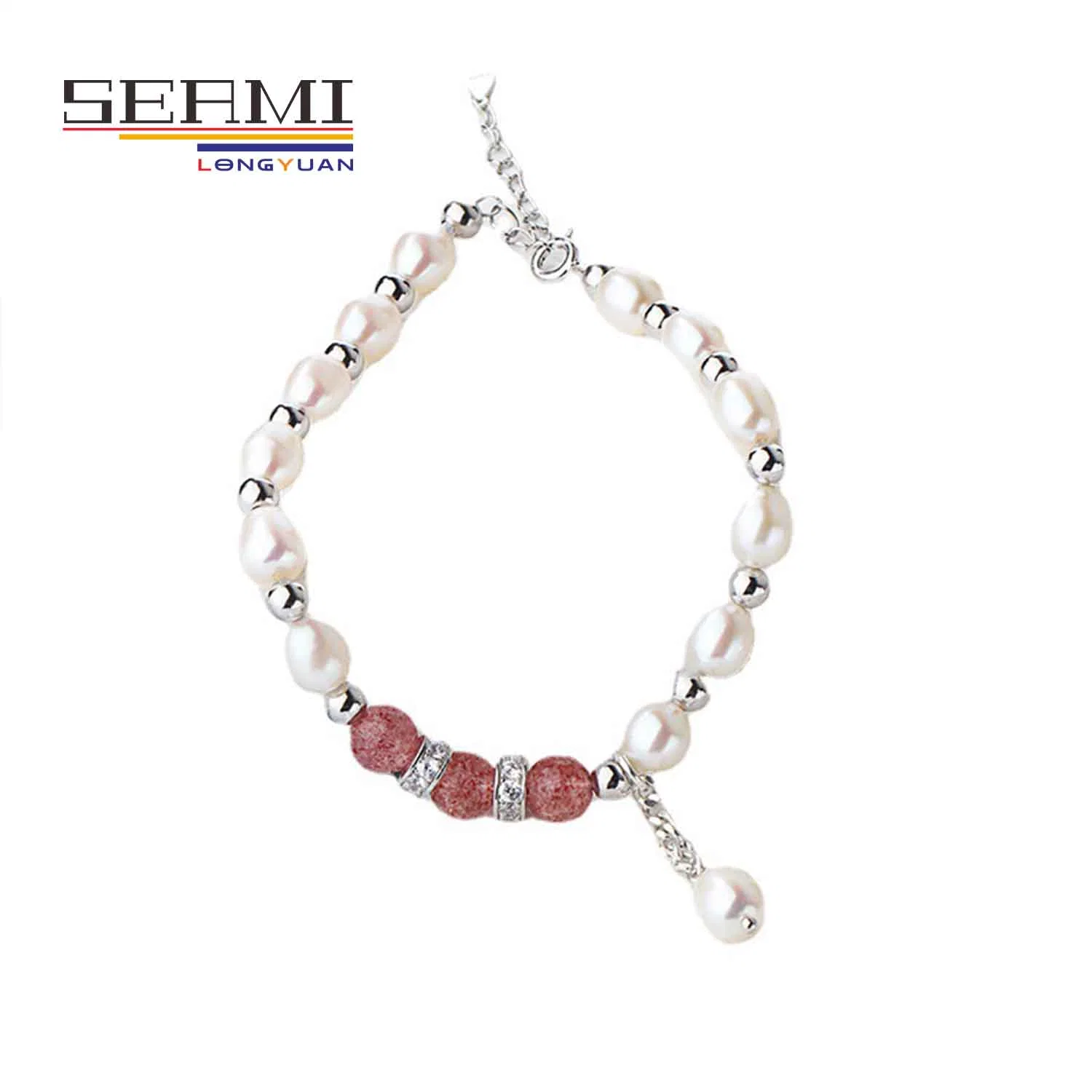 Bracelet de perles d'eau douce avec chapelet en argent 925 pour femmes