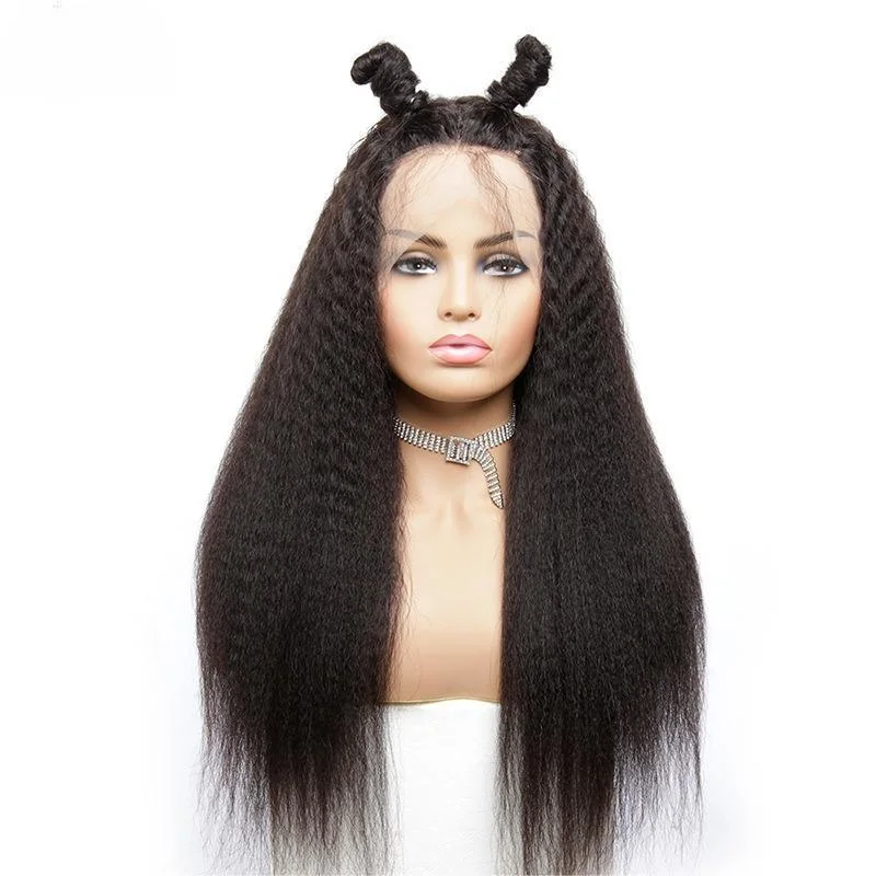 13X4 Transparent Lace Frontal Wig Human Hair Kinky Straight for Women