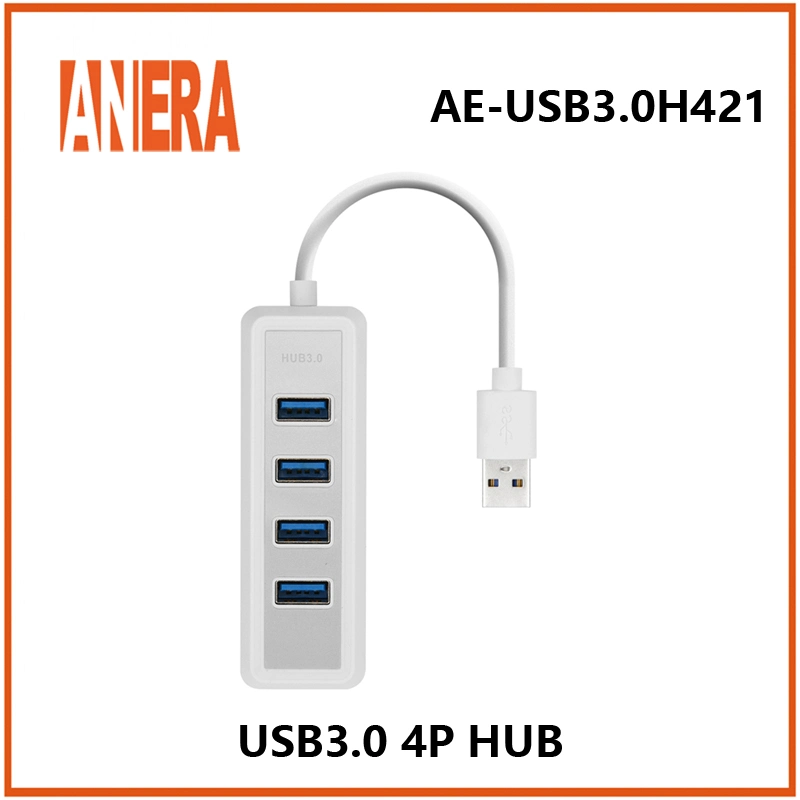 Hub de USB3,0 puertos de espejo directo de fábrica de alta velocidad de 4 puertos 5Gbps portátil compacto con cable