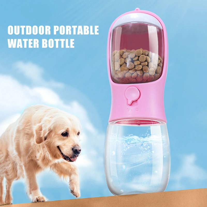 Cute Portable 2 in 1 Plastic Dog Cat Feeder Water Food