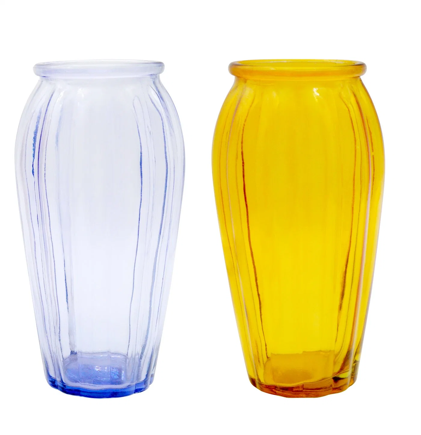 Elegant Glass Vase Colorful Transparent Diamond Cut Design Fresh and Exquisite