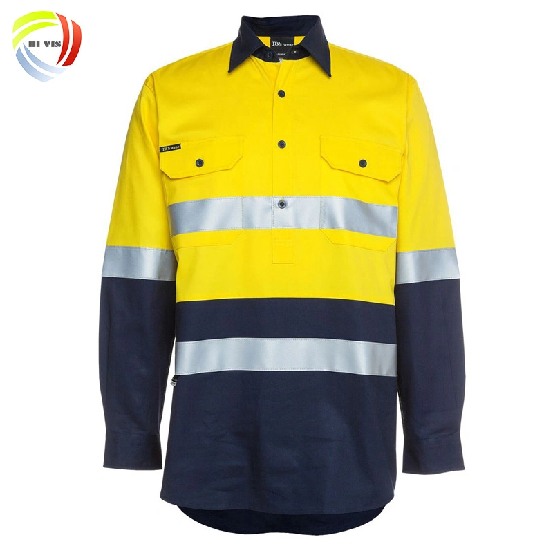 Top Trending Men's Breathable Work Wear Shirts Custom Long Sleeves Reflective Workwear Shirt