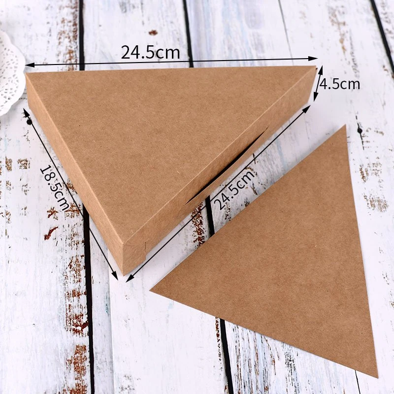 Custom Small Piece Triangular Pizza Box Printed on Kraft Paper