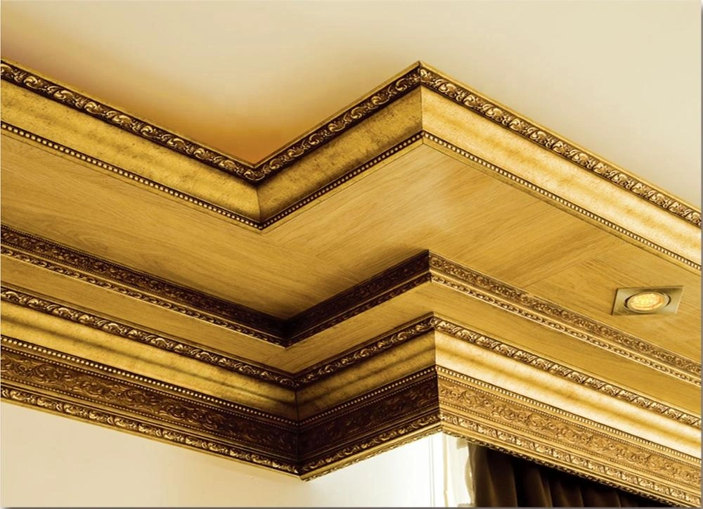 Low Price PS Polystyrene Gold Crown Moulding for Interior Decoration