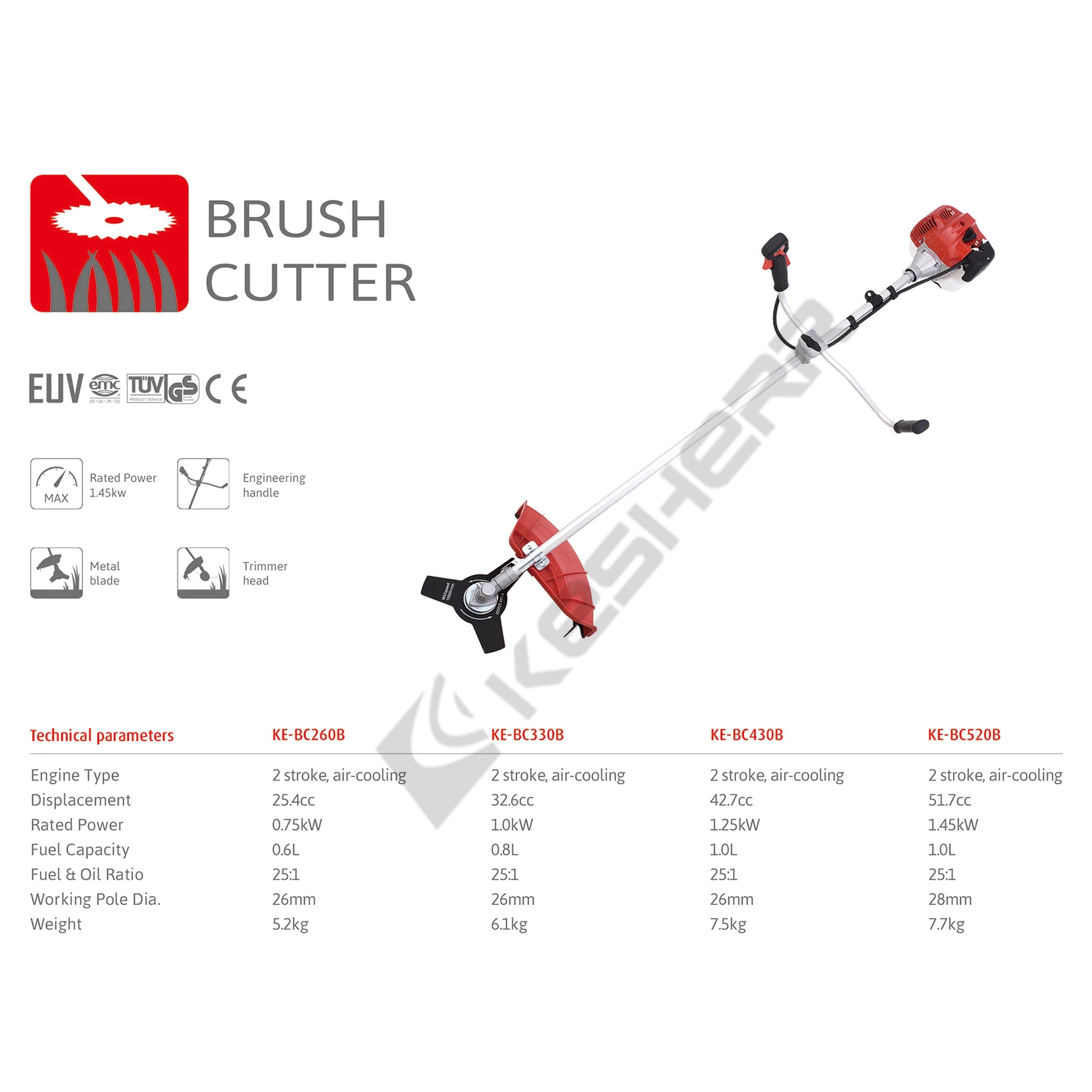 Grass Cutter Machine 2 Stroke Gasoline Brush Cutter Power Tools