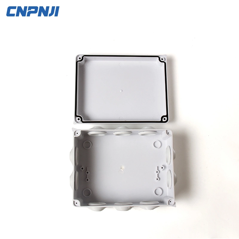 Cnpnji 150*110*70mm Waterproof Electrical Wire Light Gray Reserved Hole Plastic Junction Box