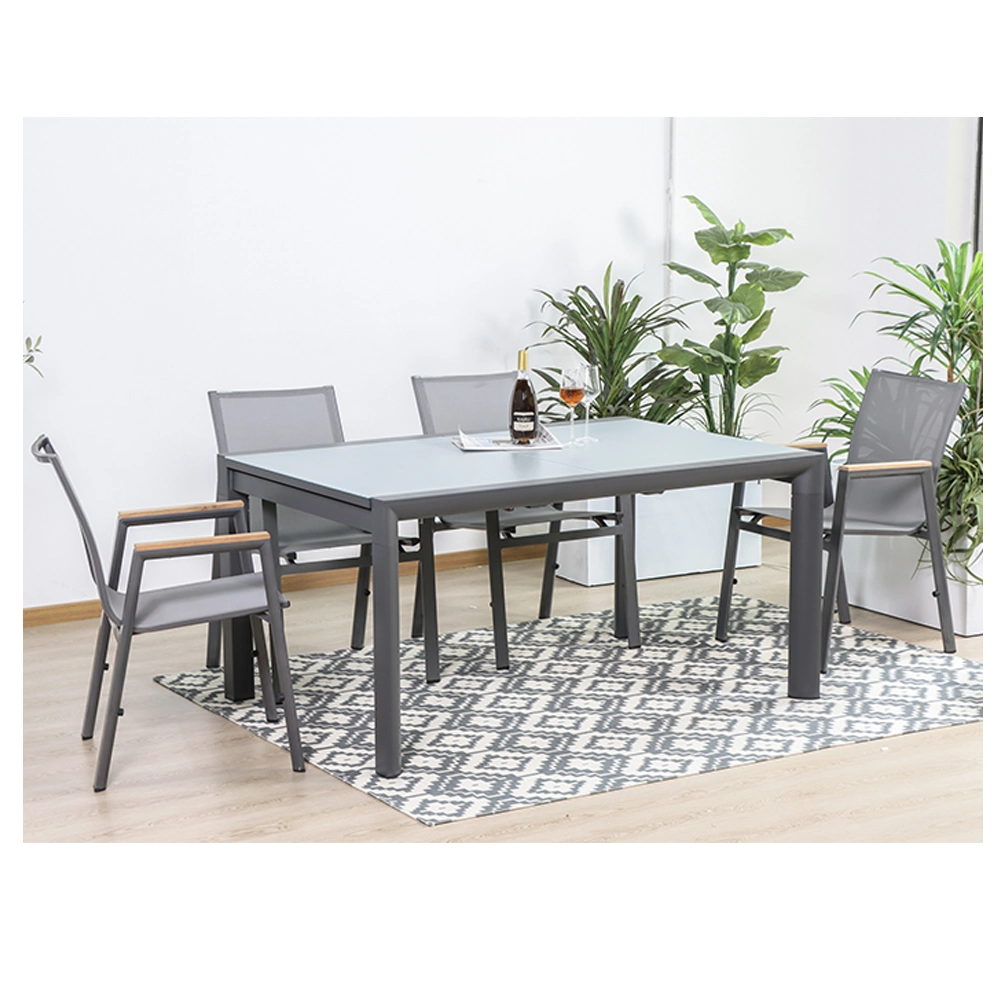 Metal Extensible OEM Foshan Hotel Furniture Outdoor Dining Table Set with Cheap Price