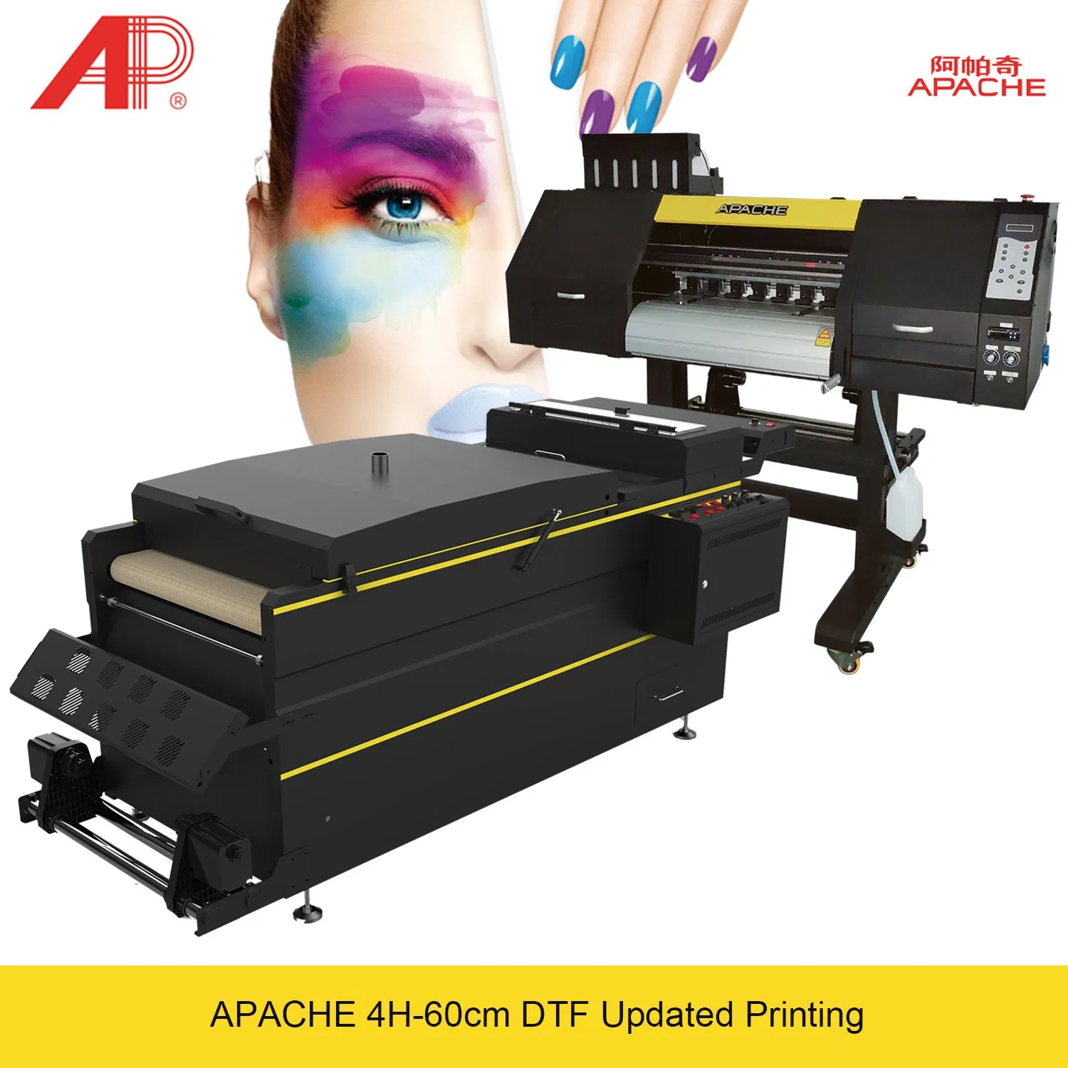 Apache Epson A1 I3200 Printheads Digital Printer Heat Transfer Pet Film Dtf Printing Machine for T-Shirt