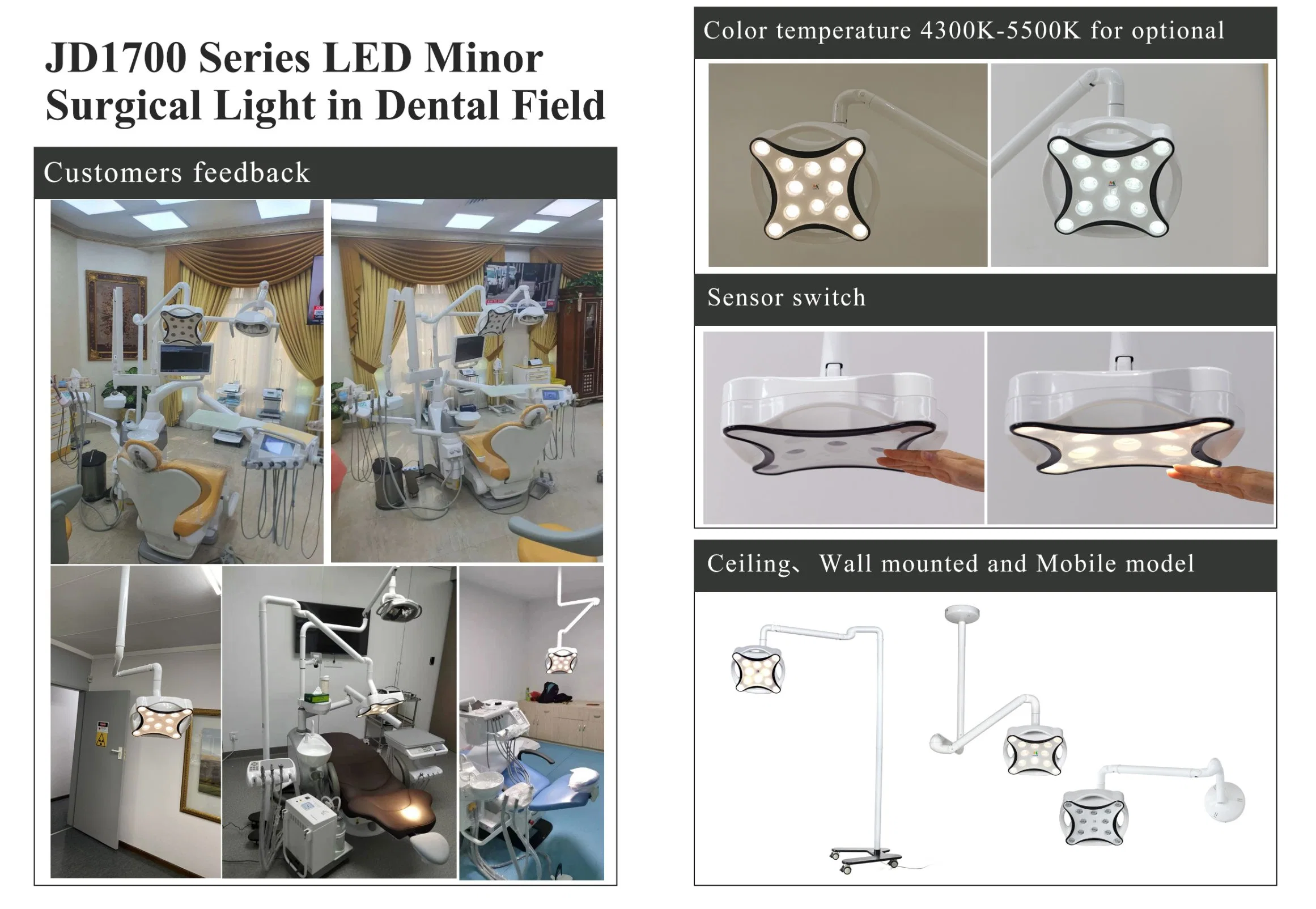 LED Mounted Medical Ceiling Single Head Operating Lamp Surgical Lights