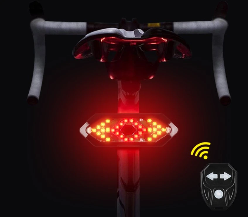 LED Fahrradanzeige Fahrrad Hinterachs Laser Blinker Licht Wireless Remote, Richtungsanzeige Licht Fernbedienung Lenkung Rücklicht, Fahrrad Rücklicht