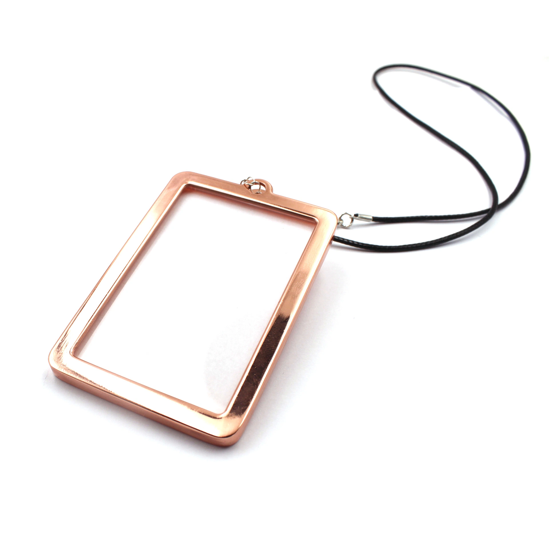 Rose Gold Color Picture Insert Acrylic Magic Photo Frame Lanyard Souvenir Metal Rectangle Photo Frame Key Holder Chain