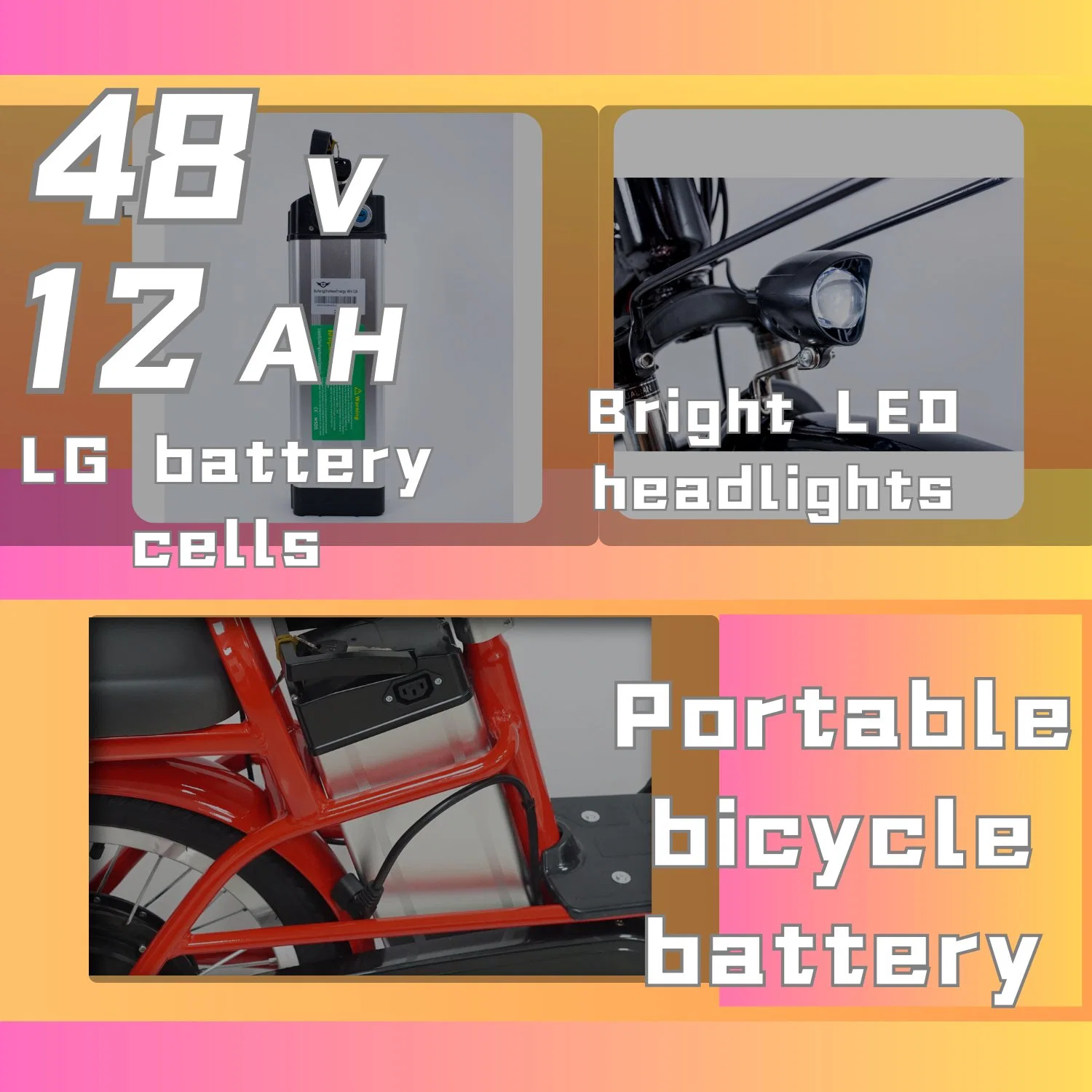 Break électrique Tour E-Bike Scooter de qualité supérieure en orange Fournisseur de transport en Chine