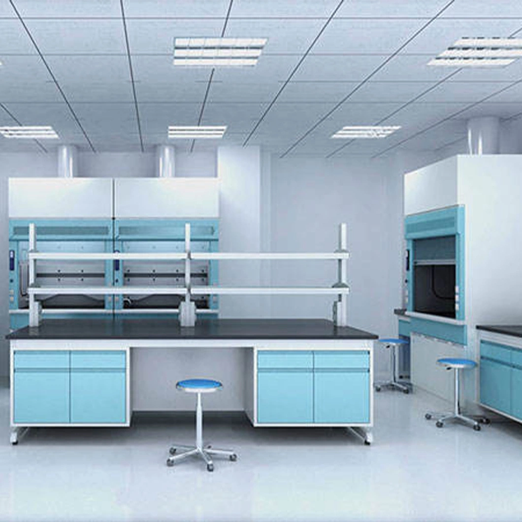 Table de laboratoire de chimie des métaux avec laboratoire de tables d'équipement de laboratoire d'éviers Paillasse avec plateau à réactifs