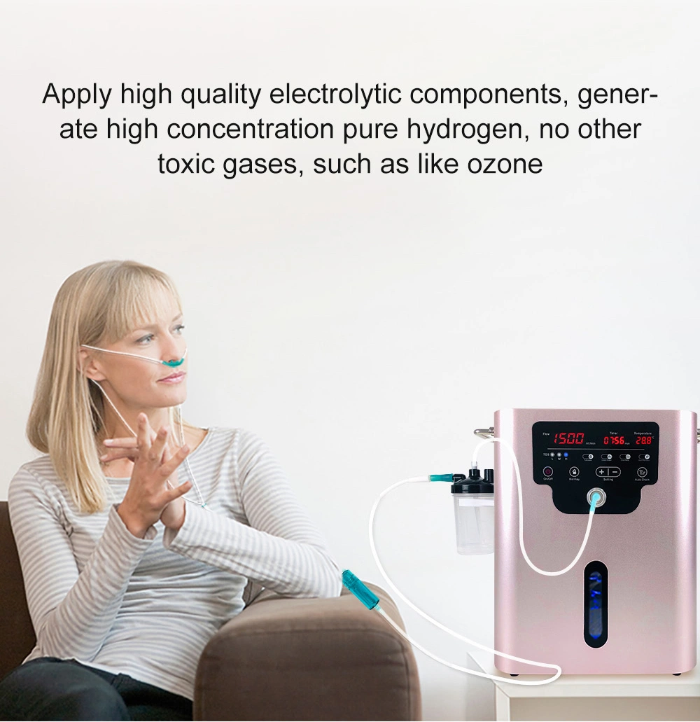 New Design Large Flow 1500ml Brown Gas Generator Inhale Hydrogen Oxygen Gas Health Hydrogen Inhalation Machine