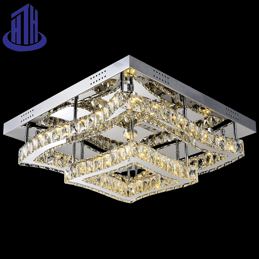European Style Diamond Cut Crystal Curved Ceiling Lamp Fixture (6035)
