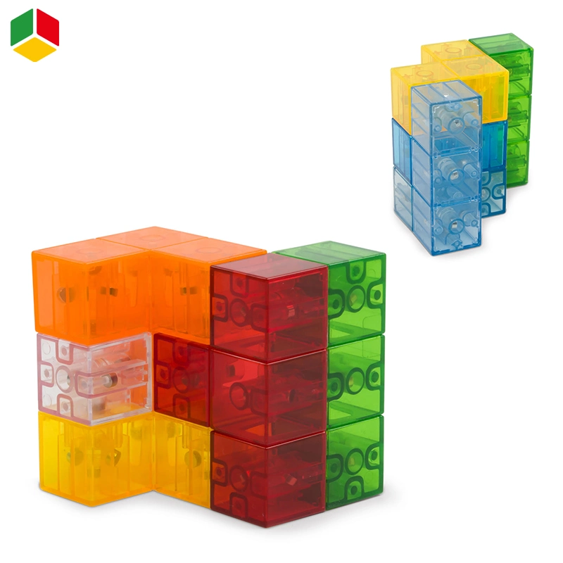 QS Children Magnetic Tiles DIY Colorful 3D Puzzle Plastic Building Blocks Magic Magnetic Cube Educational Toys for Kids