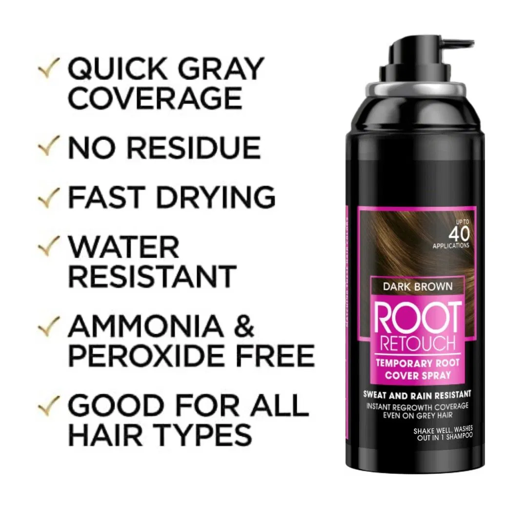 Temporary Hair Color Custom Roots Hair Touch up Root Cover up Gray Concealer Spray