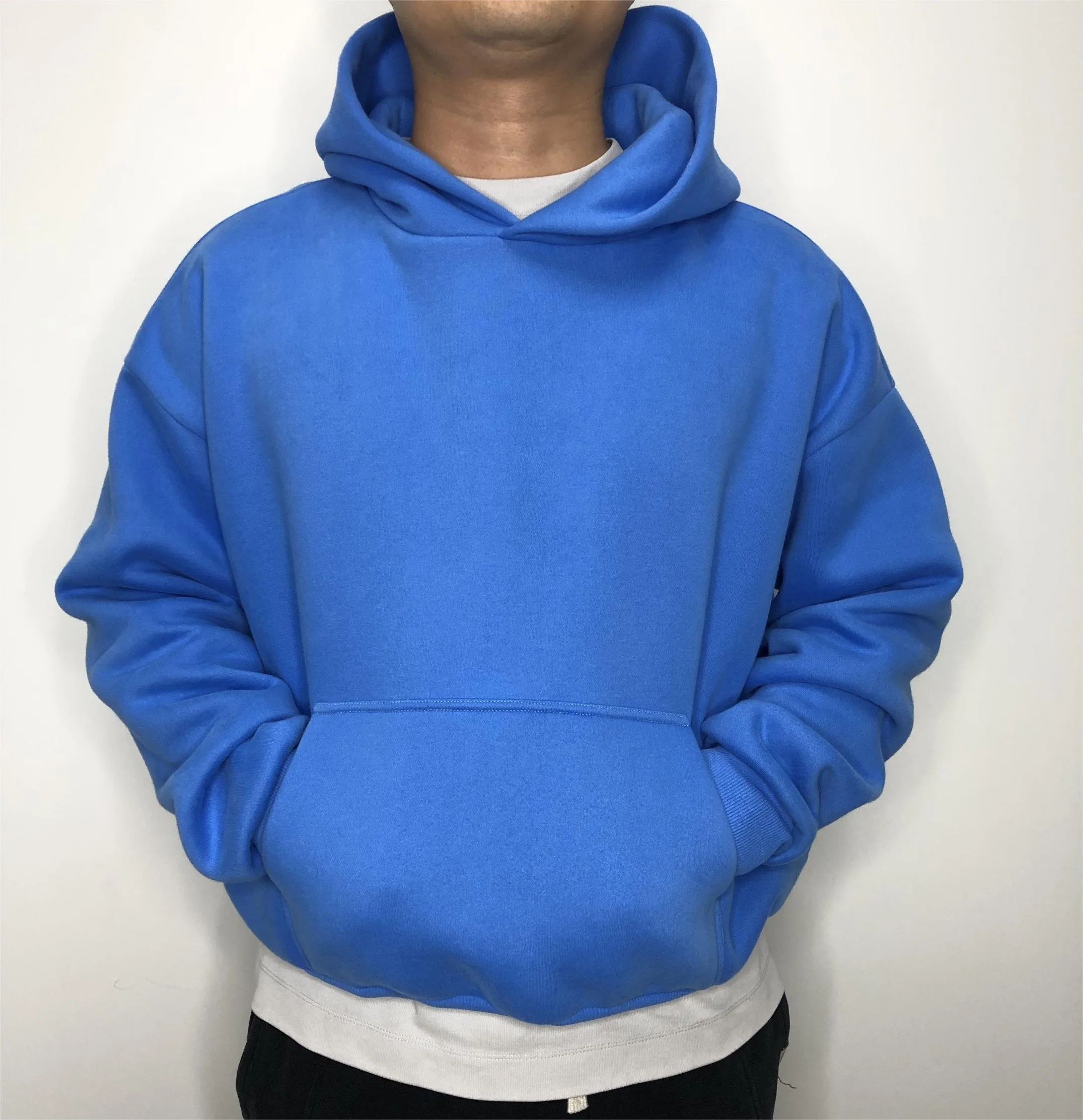 La meilleure qualité Baggy épais Mens rognée Hoodies 100% coton lourd de récolte Essentials Hoodie