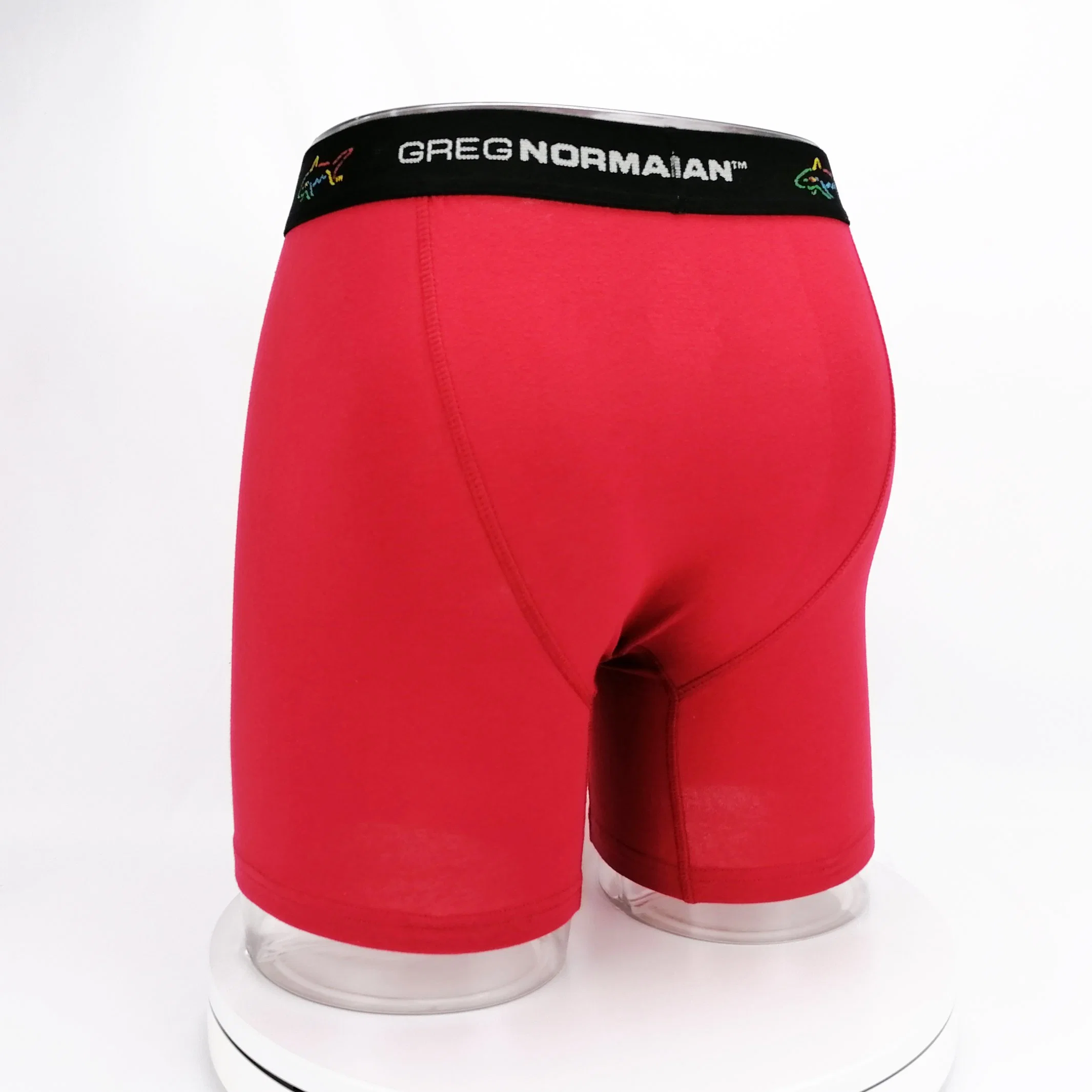 Vente chaude Personnaliser Rouge Couleur Marque Impression Coton Hommes Boxers