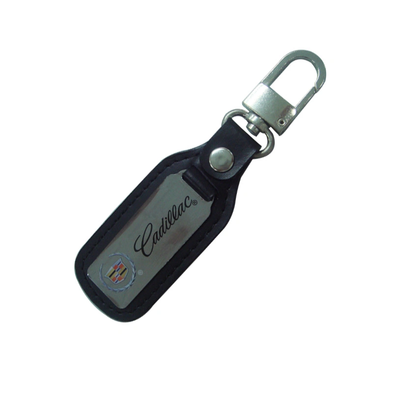 Кожаный чехол с напечатанными металлические Tag цепочки ключей/ брелок для ключей