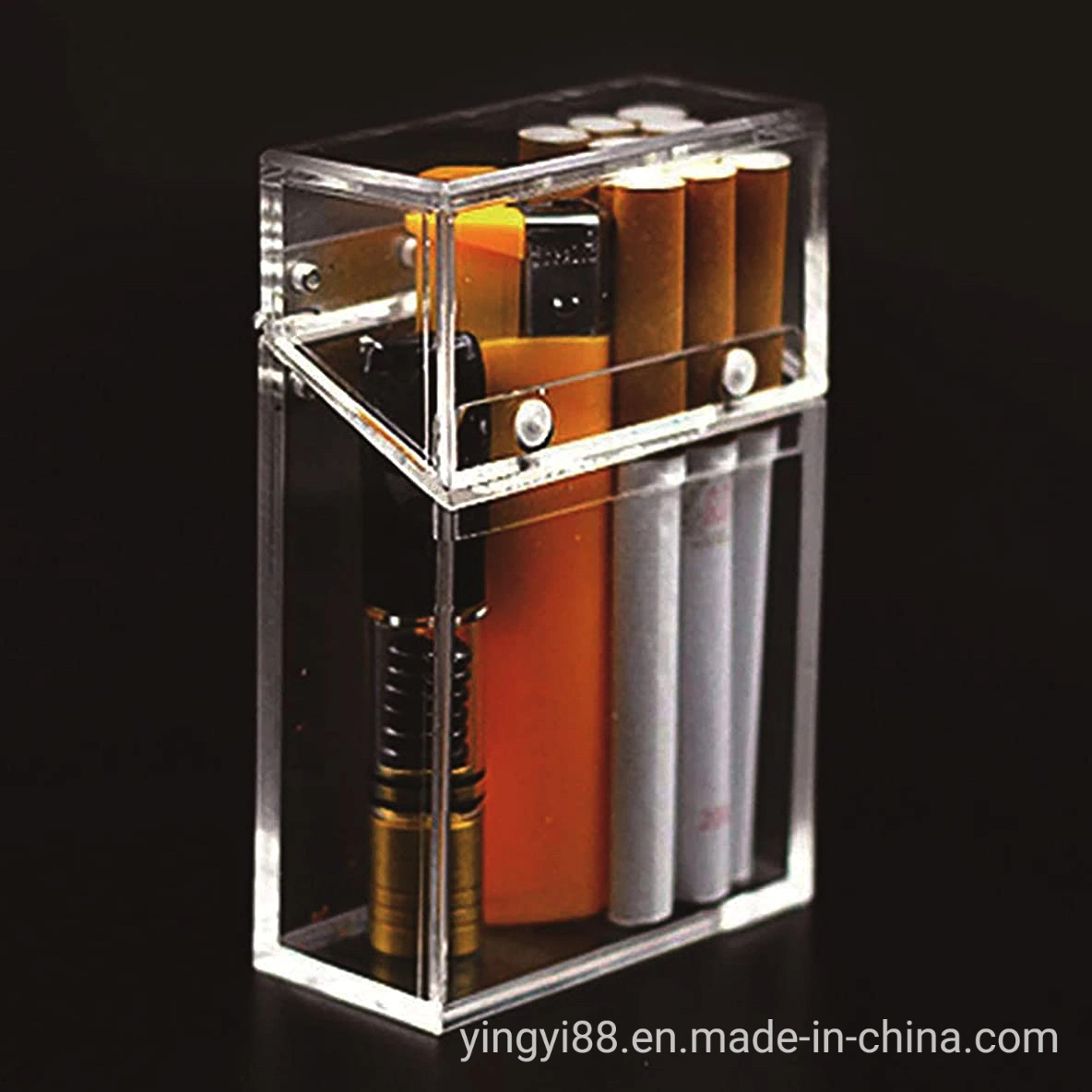 Transparent Acrylic Plexiglass Cigarette Display Box with Customized Logo