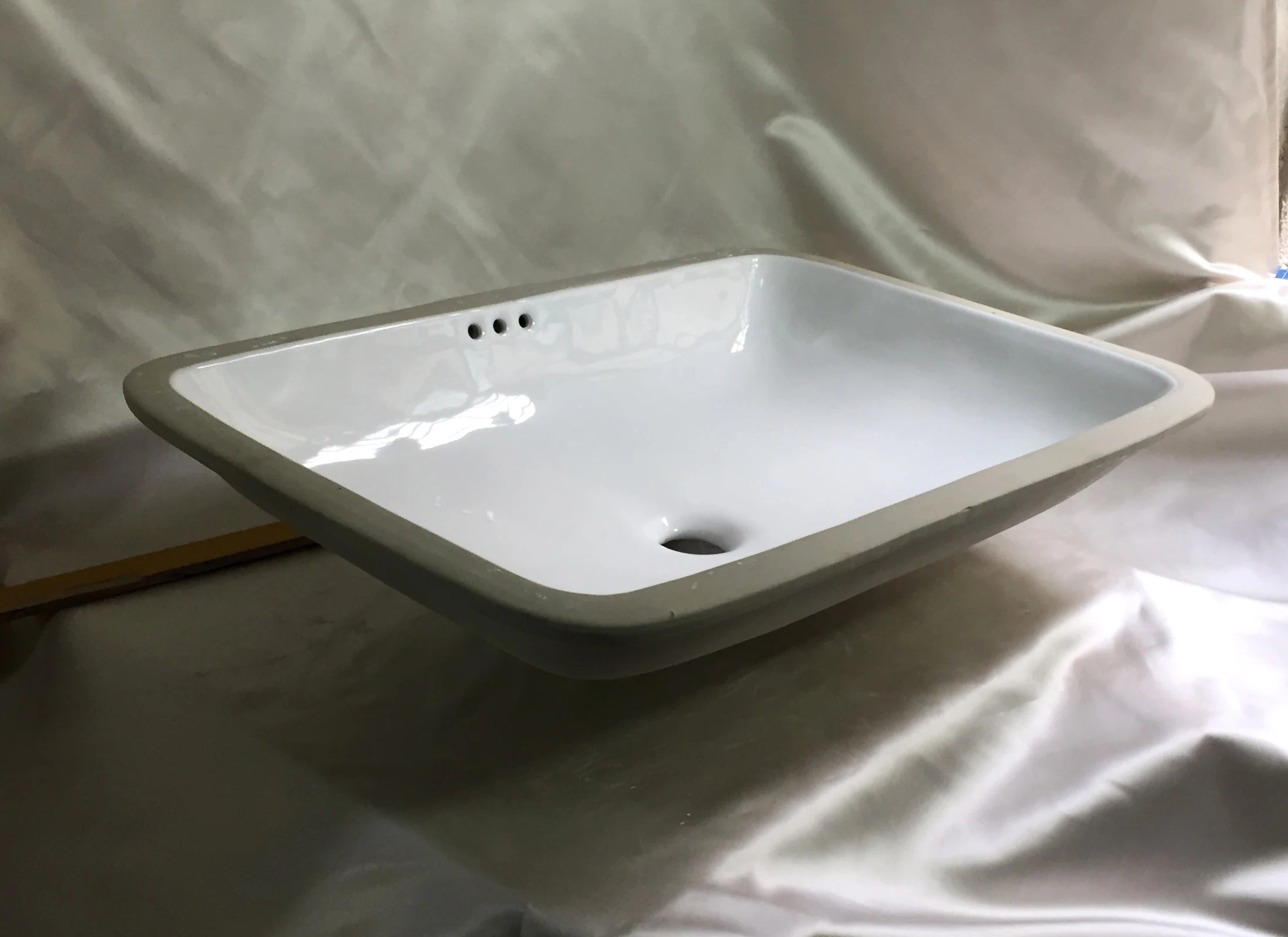 Ceramic Wash Basins Rectangular Porcelain Sink Undermount Bathroom Sink