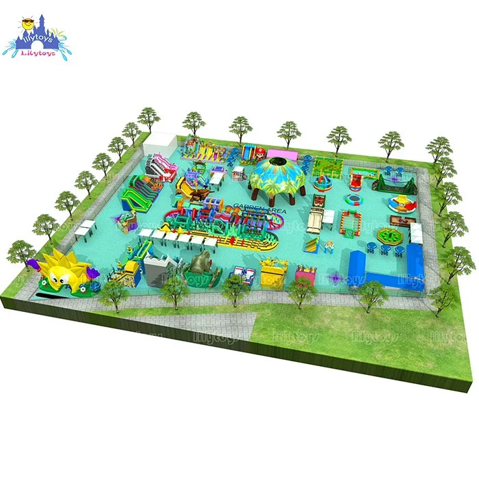 on Land Commercial Inflatable Water Park Project Design Ground Aqua Park
