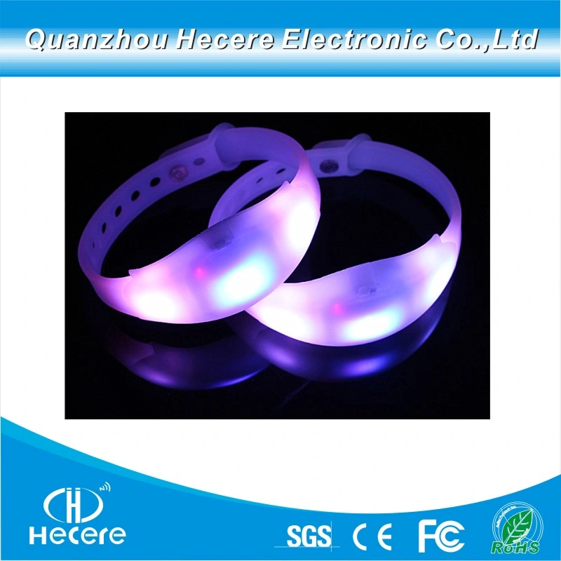 Promotion High quality/High cost performance  Custom LED Flashing Silicone Bracelet/ LED Light Silicone Wristband