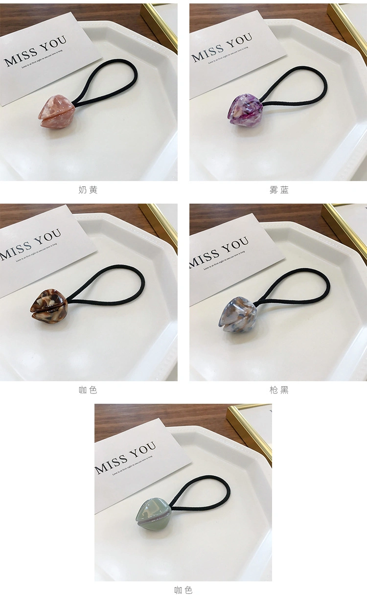 Flower Bud Head Rope Acetate Sheet Girl Hair Rope Sheet Hair Rope High Elastic Rubber Hand Hair Tie