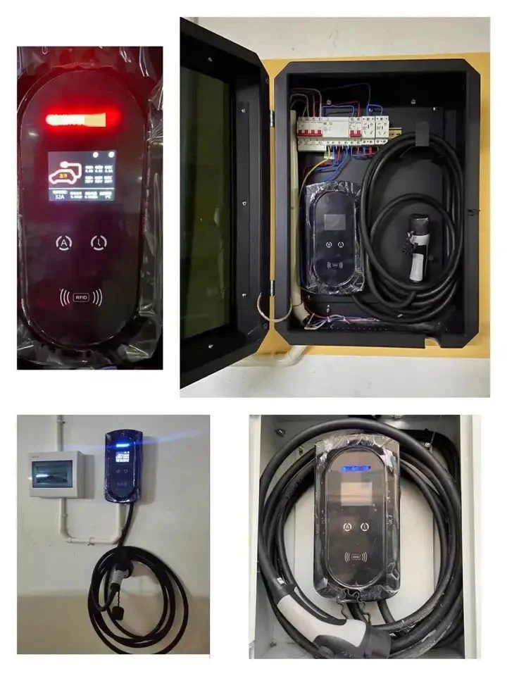 Pantalla LCD de 7'' de control de aplicaciones de carga del vehículo eléctrico de pila AC 22 Kw EV Cargador de coche