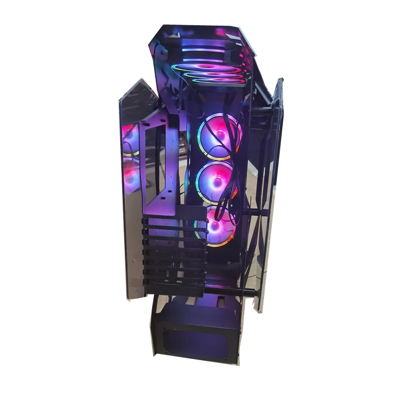 ATX Computer Hardware PC-Gehäuse für Gaming-Benutzer Full Tower-Gehäuse mit Cool RGB-Lüfter, Panoramic gehärtetes Glas Cool Computer-Gehäuse, Wasserkühlung Unterstützung