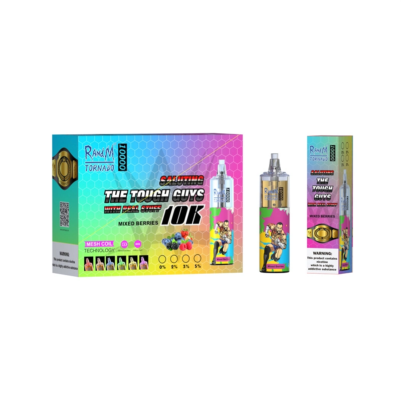 Novíssimo 20ml Pod Bateria Recarregável e cigarros Randm descartáveis Tornado 10000 esfoliante